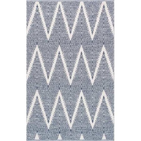 PASARGAD 4 x 6 ft Simplicity Collection Hand Woven Cotton Area Rug Navy PLW06 4x6